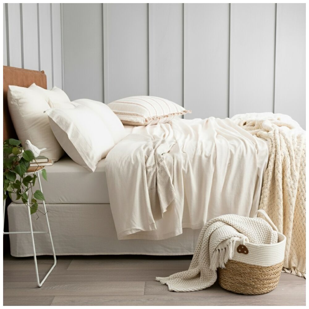 Renee Taylor Comfort T’s Organic Cotton Jersey Sheet Set Oatmeal