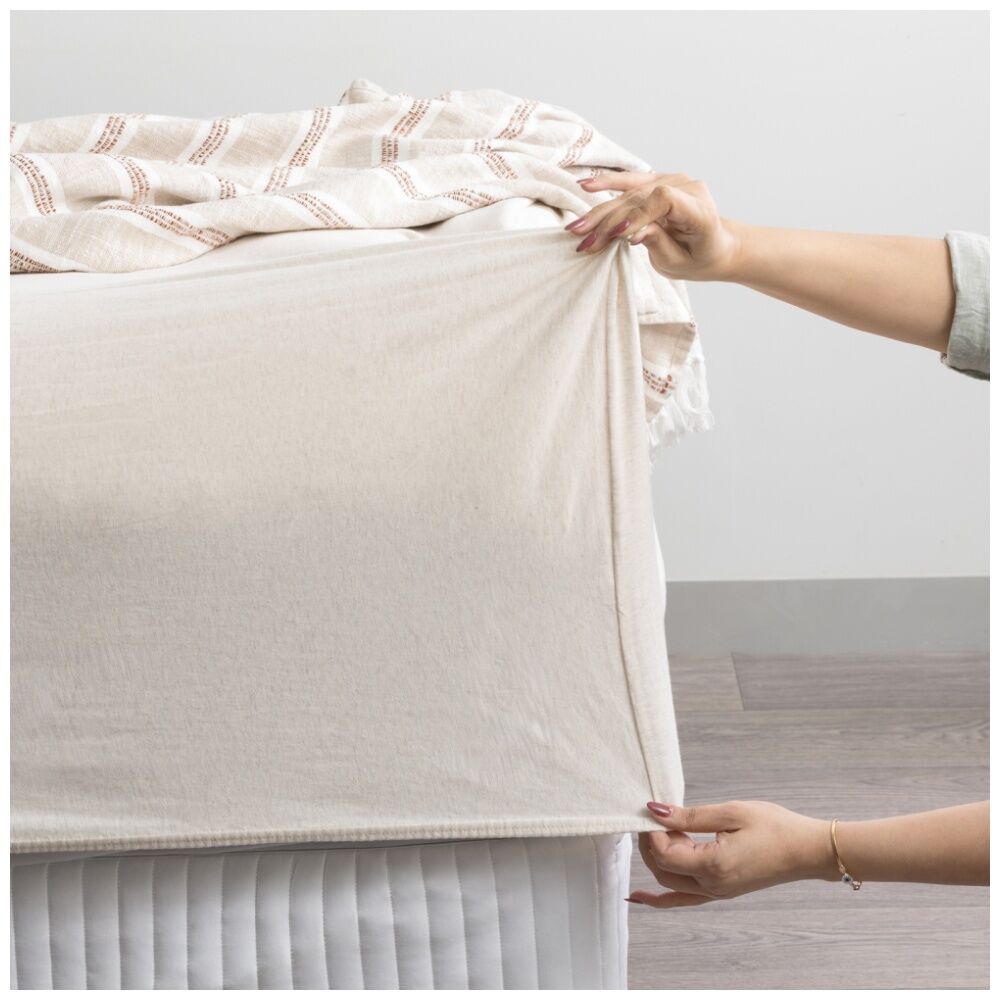 Renee Taylor Comfort T’s Organic Cotton Jersey Sheet Set Oatmeal — image 3
