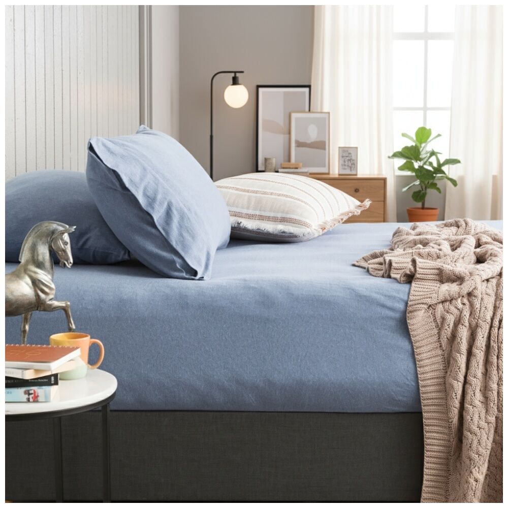Renee Taylor Comfort T’s Organic Jersey Fitted Pillowcase Ink