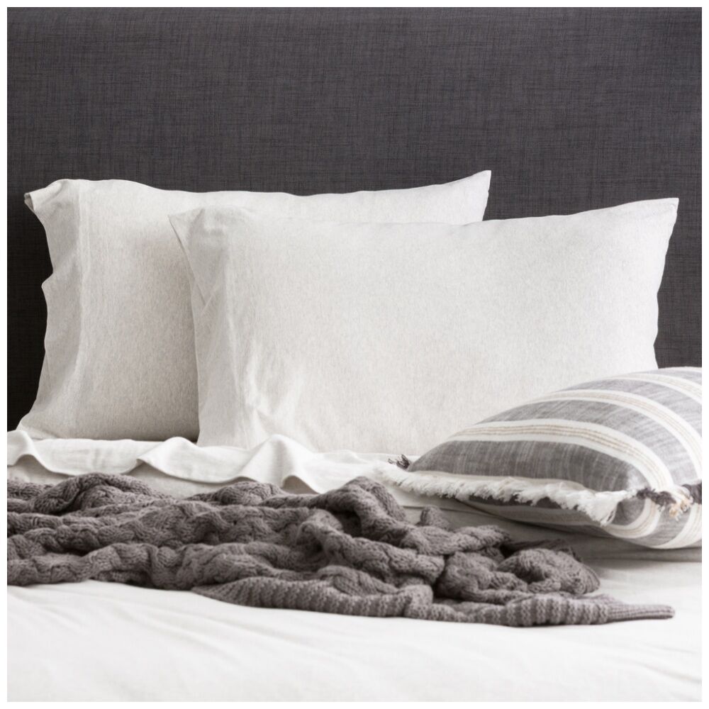 Renee Taylor Comfort T’s Organic Cotton Jersey Standard Pillowcase Ecru (2 Pieces)