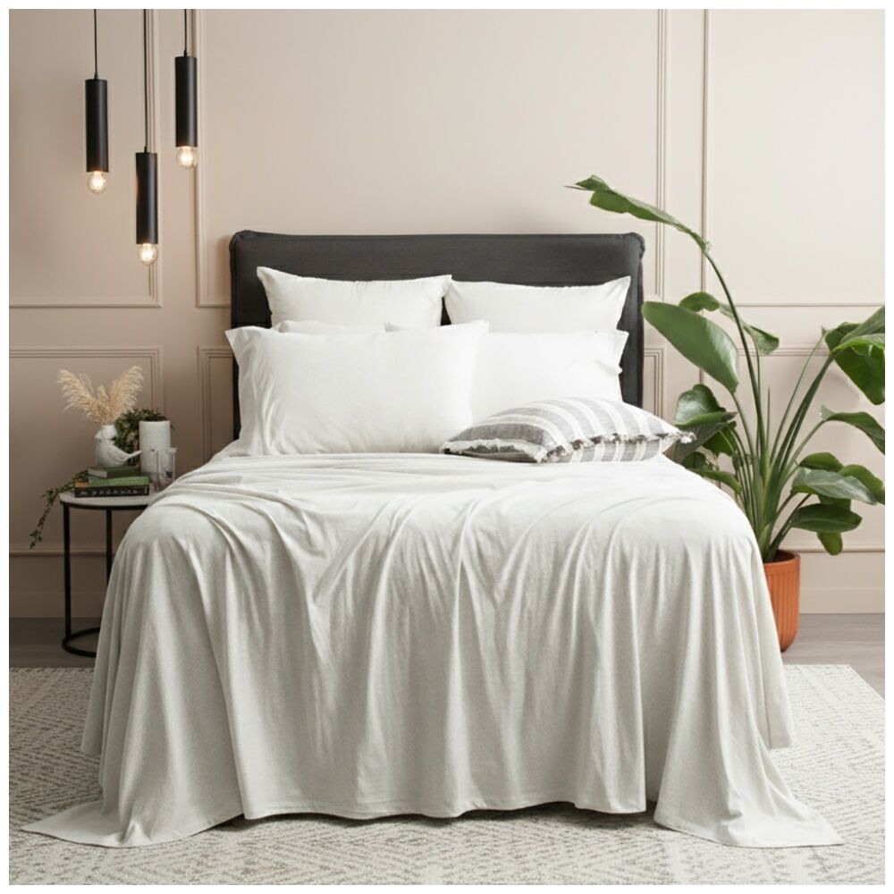 Renee Taylor Comfort T’s Organic Cotton Jersey Standard Pillowcase Ecru (2 Pieces) — image 2
