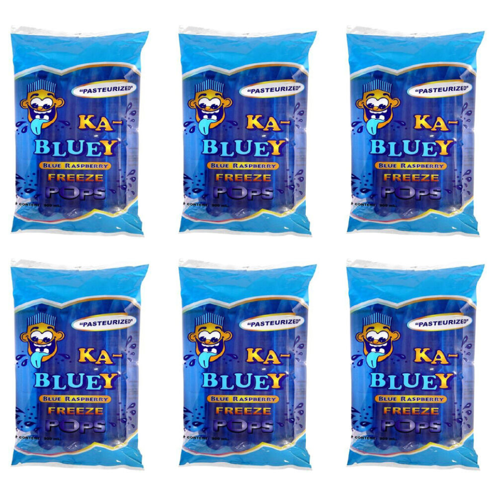Ka-Bluey 10pc Ka-Bluey Freeze Ice Pops w/ Blue Raspbery Flavour 900ml (6 Pack)