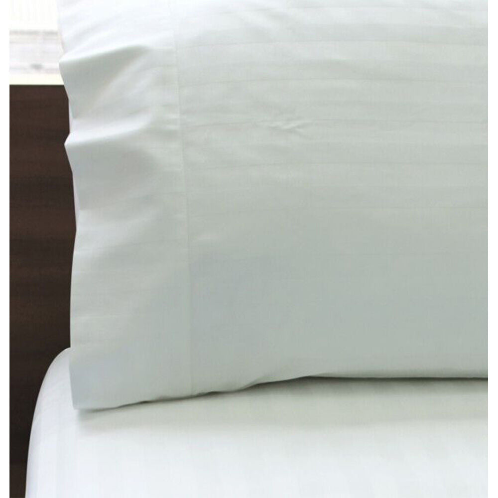 Jason Commercial Super King Satin Stripe Cotton Flat Sheet 300x330cm White — image 2