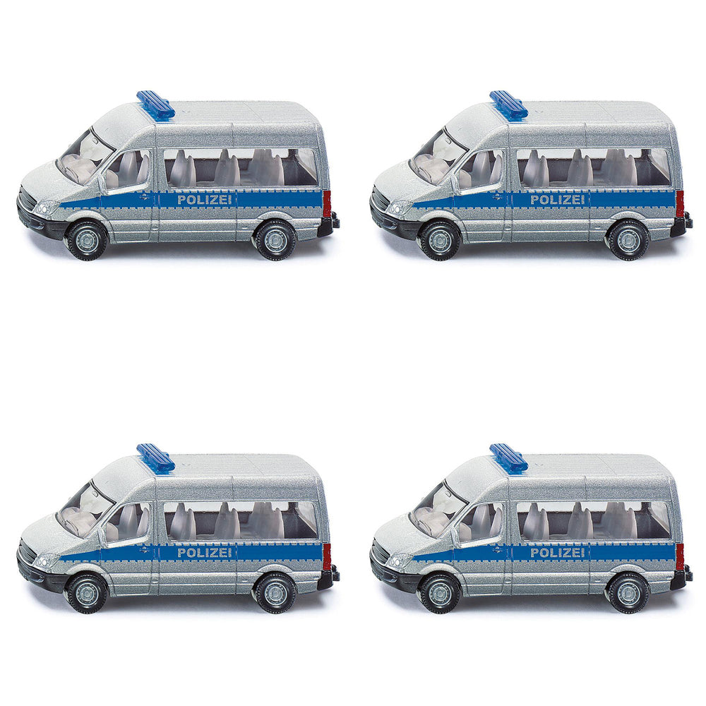 Siku 0804 Police Van Mercedes-Benz Sprinter Diecast 82mm Vehicle Kids Toy 3y+ (4 Pack)