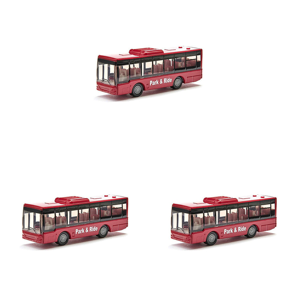 Siku 1021 City Bus Diecast 86mm Vehicle Kids Toy 3y+ (3 Pack)