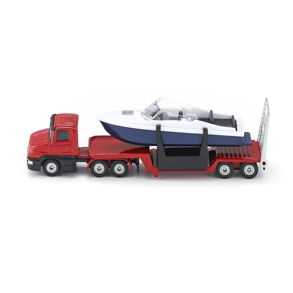 Siku 1613 Low Loader Truck w/ Boat Diecast 158mm Kids/Children Play Toy 3y+