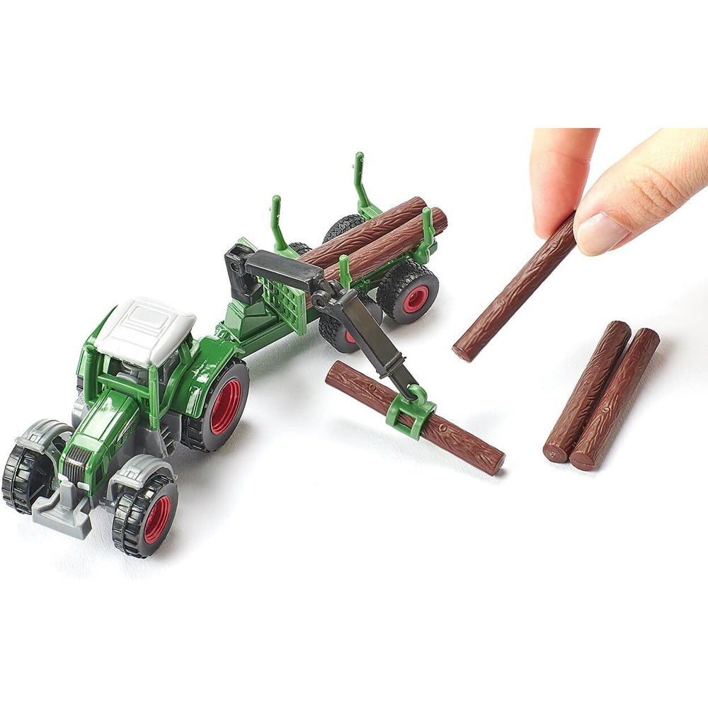 Siku 1645 Fendt Tractor w/ Forestry Trailer Diecast Metal 147mm Kids Toy 3y+ — image 4