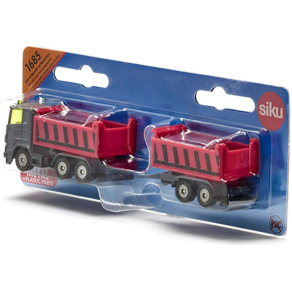 Siku 1685 Truck w/ Dumper Body & Tipping Trailer Diecast 152mm Kids Toy 3y+
