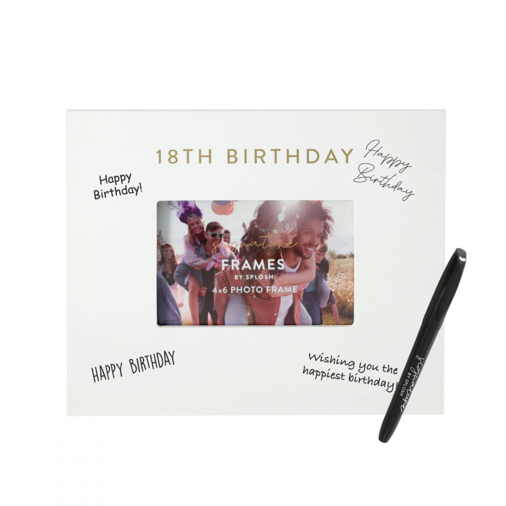 Splosh 18th Birthday Signature Photo Frame w/ Marker Home Decor 27.5x23cm White — image 3