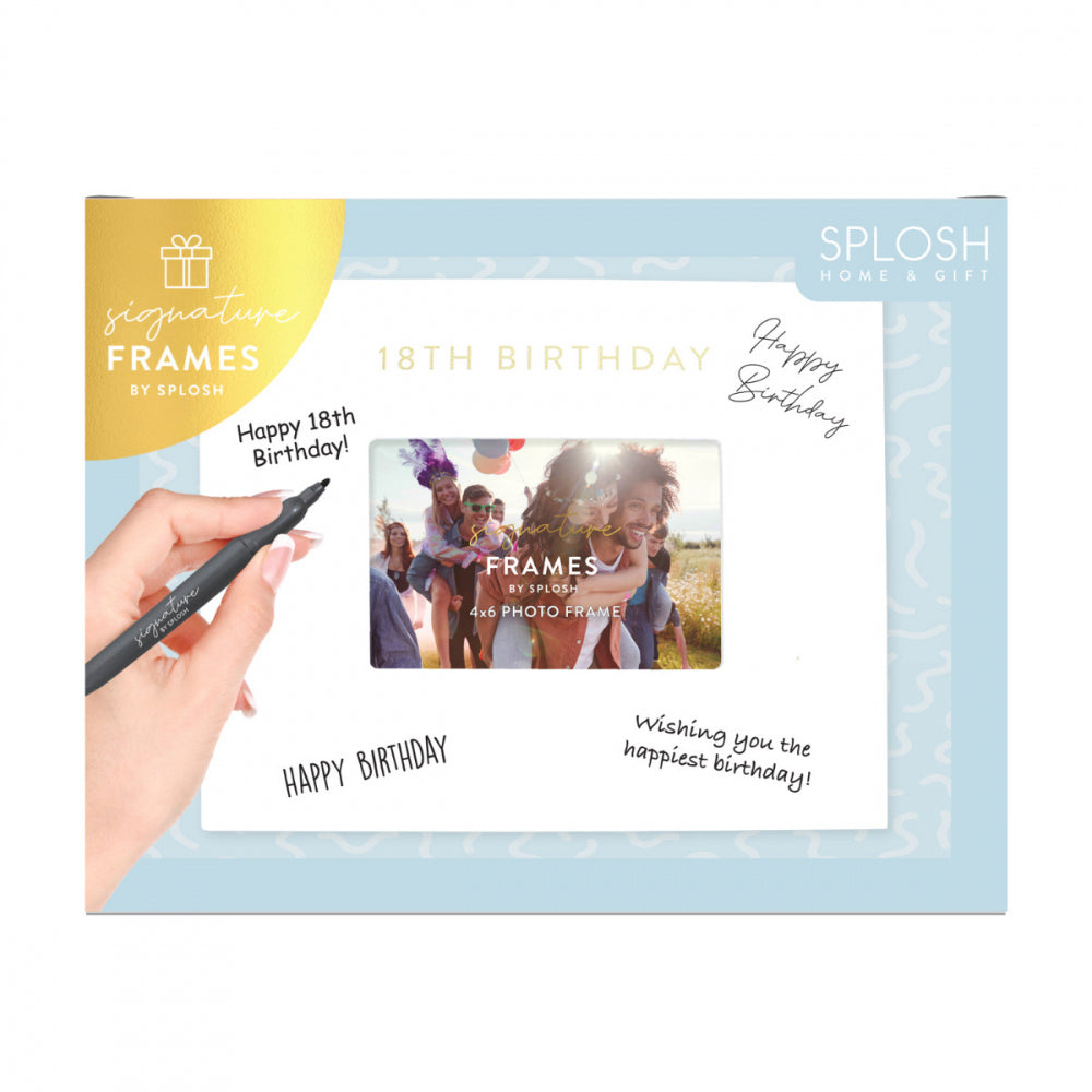 Splosh 18th Birthday Signature Photo Frame w/ Marker Home Decor 27.5x23cm White — image 2