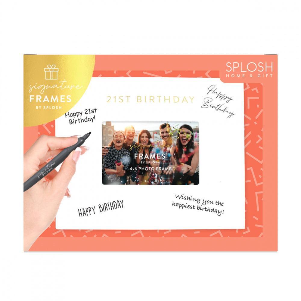 Splosh 21st Birthday Signature Photo Frame w/ Marker Home Decor 27.5x23cm White — image 2