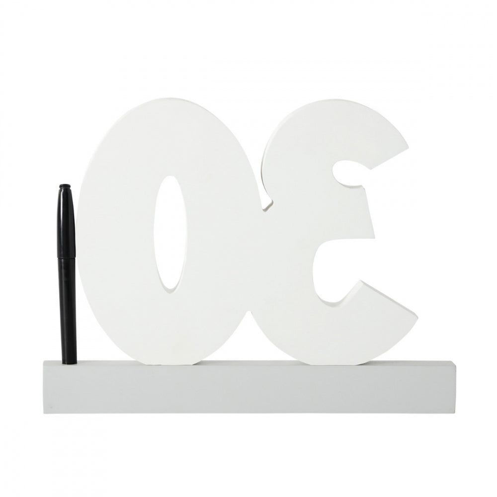 Splosh 30th Birthday Wooden Signature Number w/ Marker Keepsake 29x21cm White — image 3