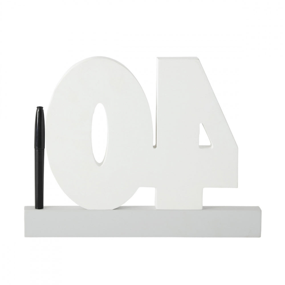 Splosh 40th Birthday Wooden Signature Number w/ Marker Keepsake 29x21cm White — image 4