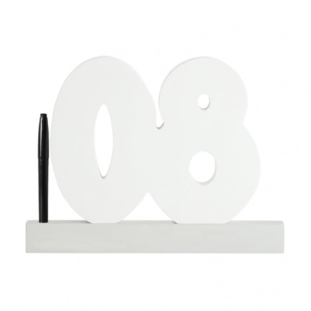 Splosh 80th Bday Wooden Signature Number w/ Marker Keepsake 27.5x23cm White (2 Pack) — image 4
