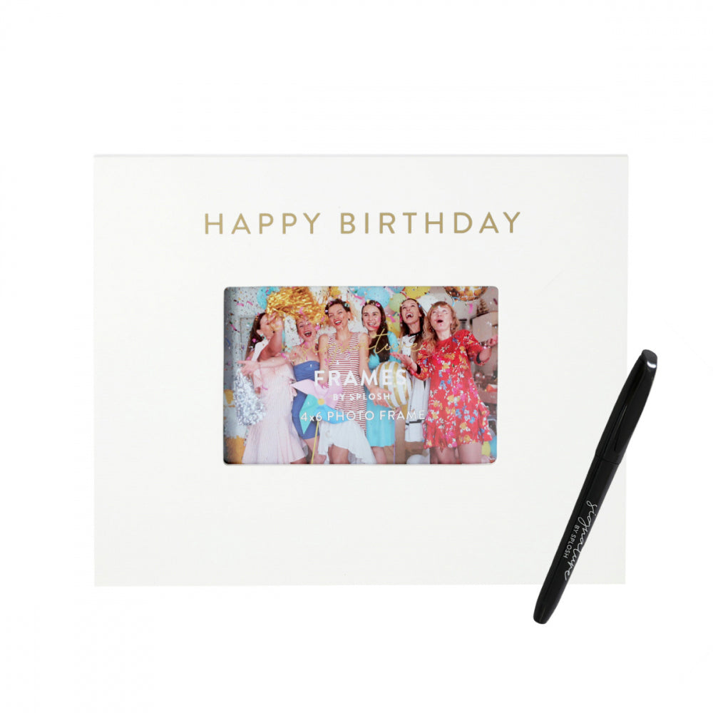 Splosh Happy Birthday Signature Photo Frame w/ Marker Decor 27.5x23cm White (2 Pack) — image 2