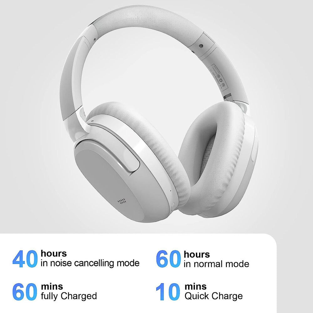 Silcron Active Noise Cancelling Bluetooth Headphones With 40H Playtime White — image 4