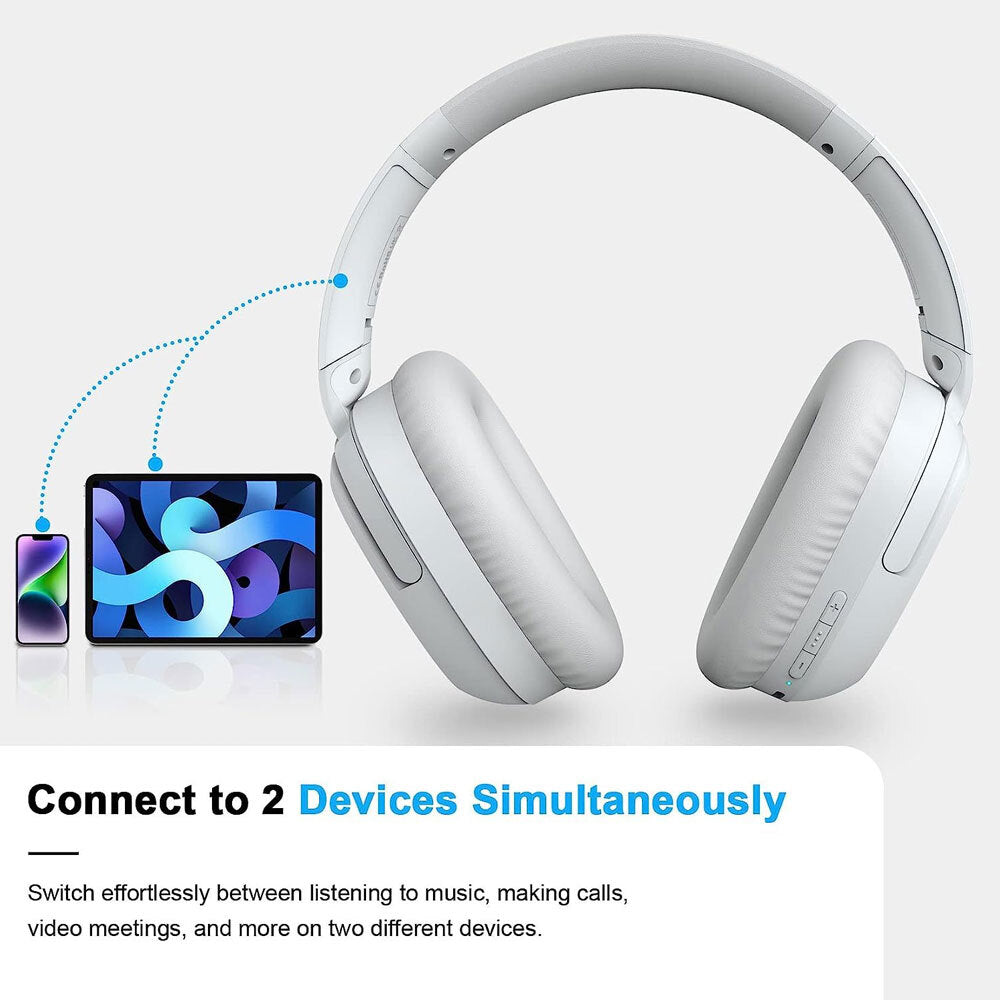 Silcron Active Noise Cancelling Bluetooth Headphones With 40H Playtime White — image 7