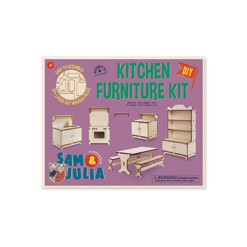 Sam & Julia Wooden Kitchen Furniture Kit Kids/Children DIY Fun Play Toy 6y+