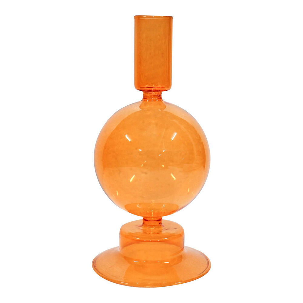 LVD Glass Elle 19cm Taper Stick Candle Holder Home Decorative Display Tangerine