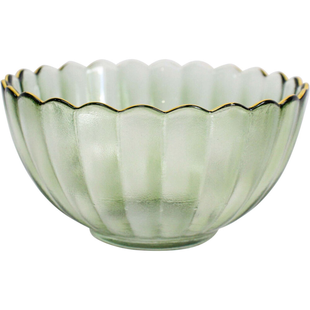 LVD Glass Bowl Serving/Decorative Home/Dining Tableware Medium Moss/Gold