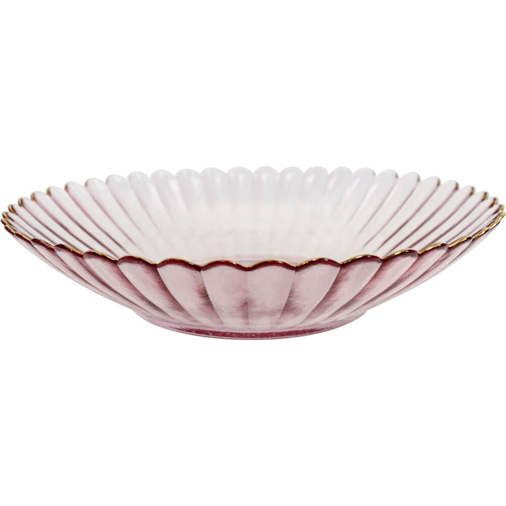 LVD Glass Dish Serve Plate Decorative Home/Dining Tableware Large Plum/Gold
