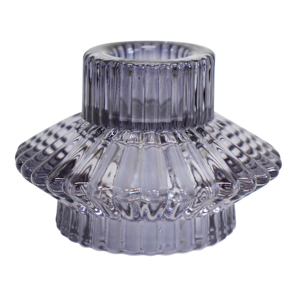LVD Glass 8cm Double Sided Pillar/Taper Candle Holder Home Decorative Display Grape — image 2