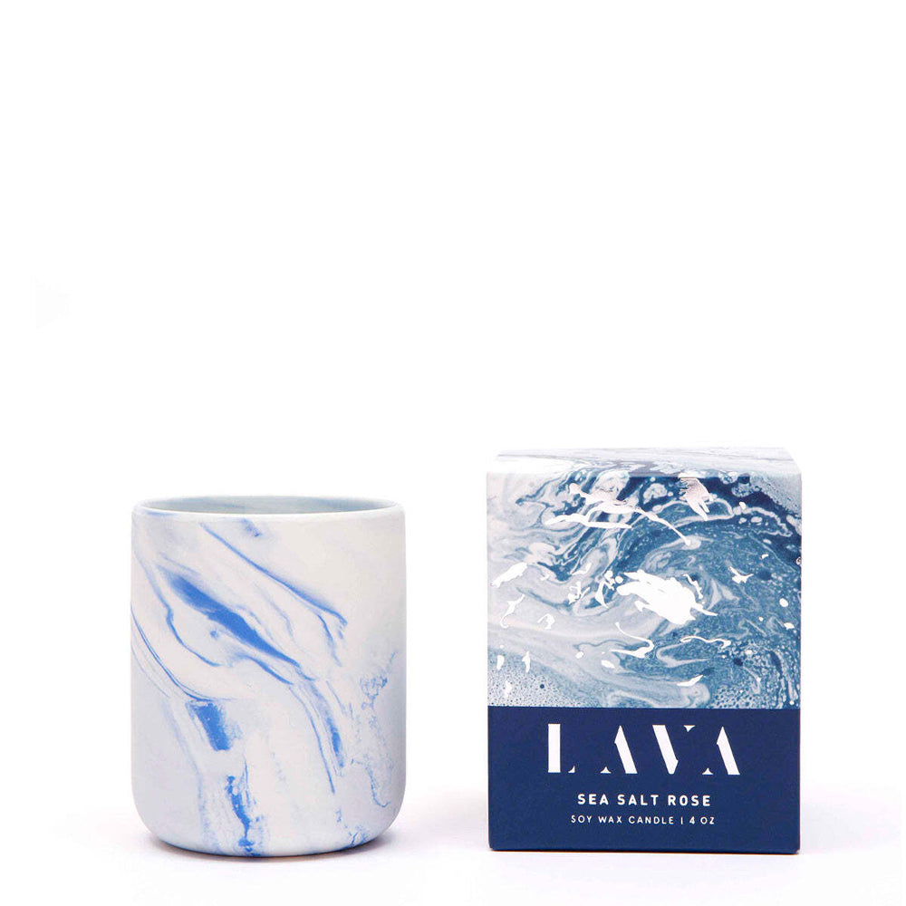 Serenity Lava 130g Small Scented Soy Wax Candle Home Fragrance Sea Salt Rose