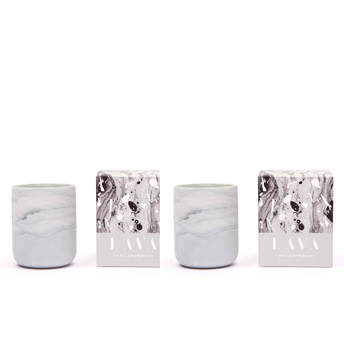 Serenity Lava 130g Small Scented Soy Wax Candle Fragrance Thai Lemongrass (2 Pack)