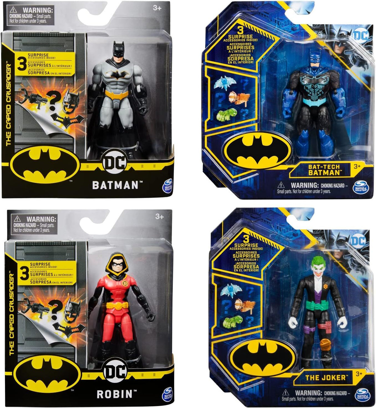 Spin Master Batman 4'' Basic Figure w/ Accessories Kids Doll Toy Assorted 3+