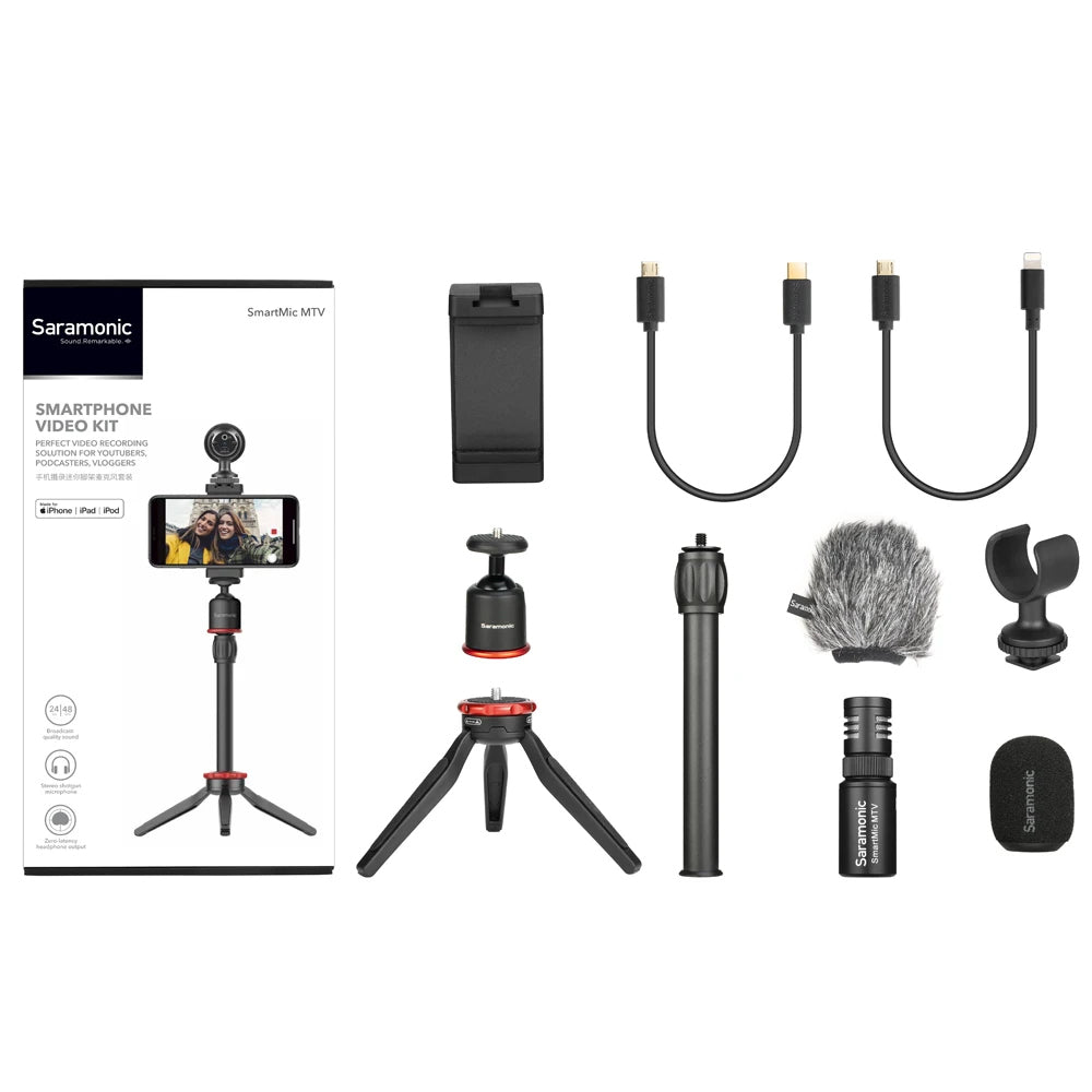 Saramonic SmartMic MTV Universal Vlogging Set Stand Video Kit for iPhone/Samsung — image 10