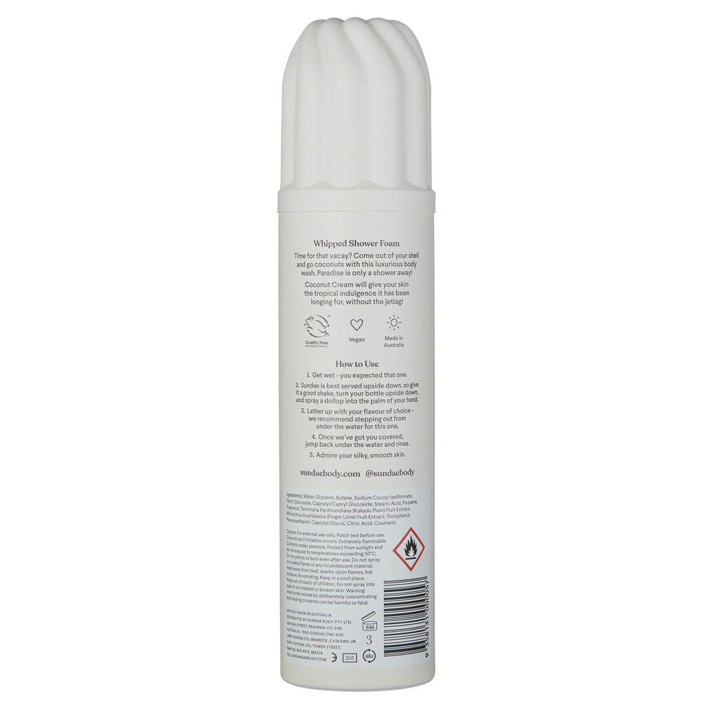 Sundae 265ml Whipped Shower Bathroom Foam Coconut Cream Body Wash Skin Care — image 2