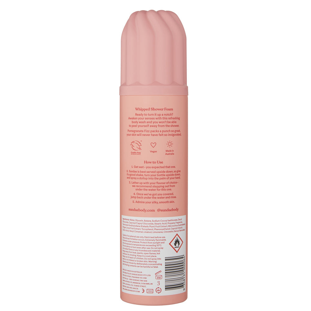 Sundae 265ml Whipped Shower Bathroom Foam Pomegranate Fizz Body Wash Skin Care — image 2