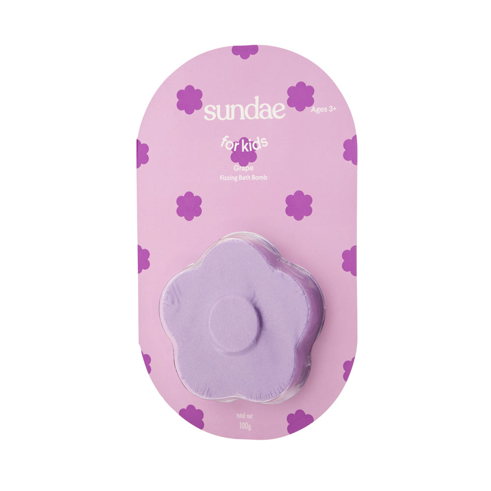 Sundae 100g Kids Fizzing Bath Fizz Bomb Bathroom Shower Grape Body/Skin Wash (4 Pack) — image 2