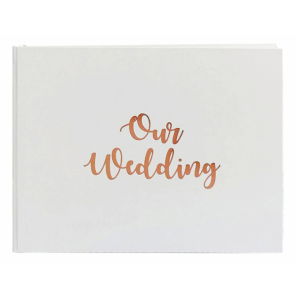 LMD Wedding Guest Signature/Signing Book Our Wedding 9x7 Inch Rose Gold/White