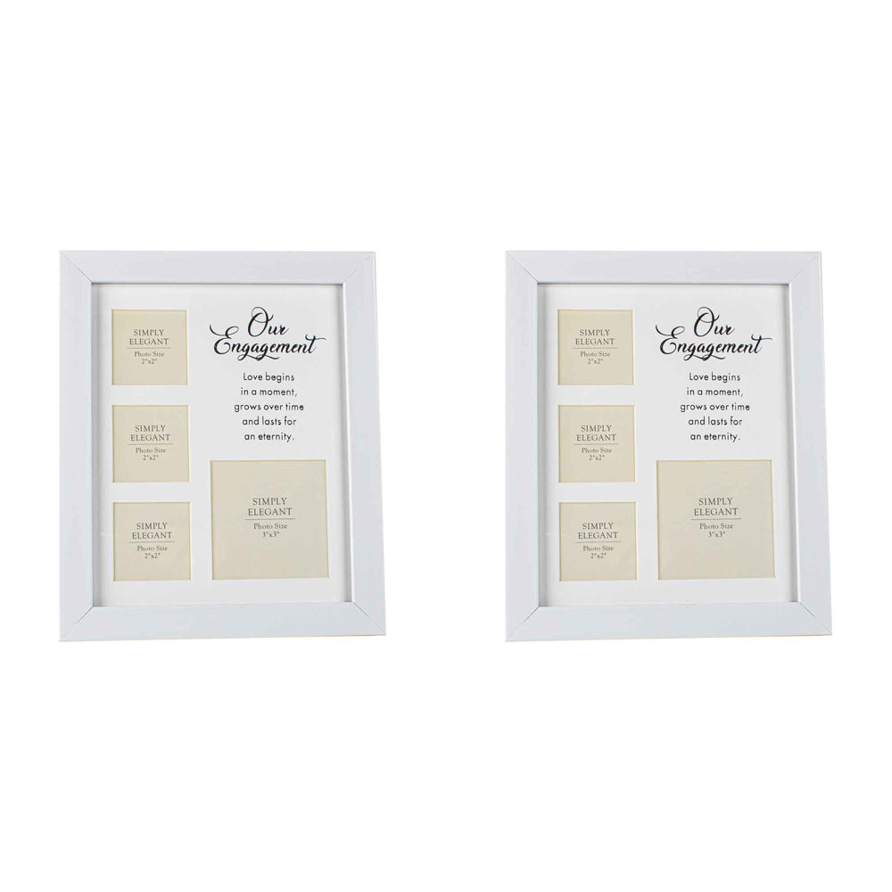 LMD Our Engagement Composite Wooden Picture/Photo Frame Home/Room Decor 21x24cm (2 Pack)