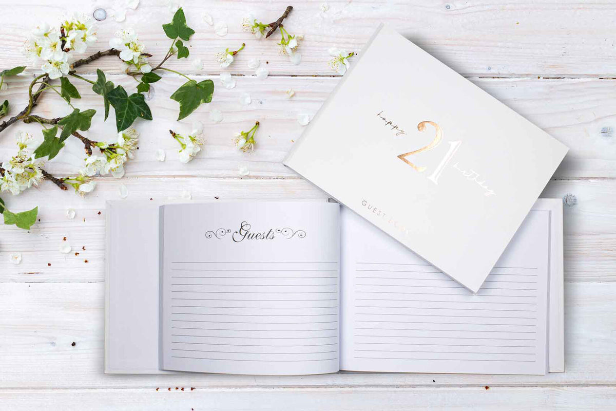 LMD 21St Rose Gold Guest Book Rose Gold Text 23x18cm Birthday Keepsake — image 3