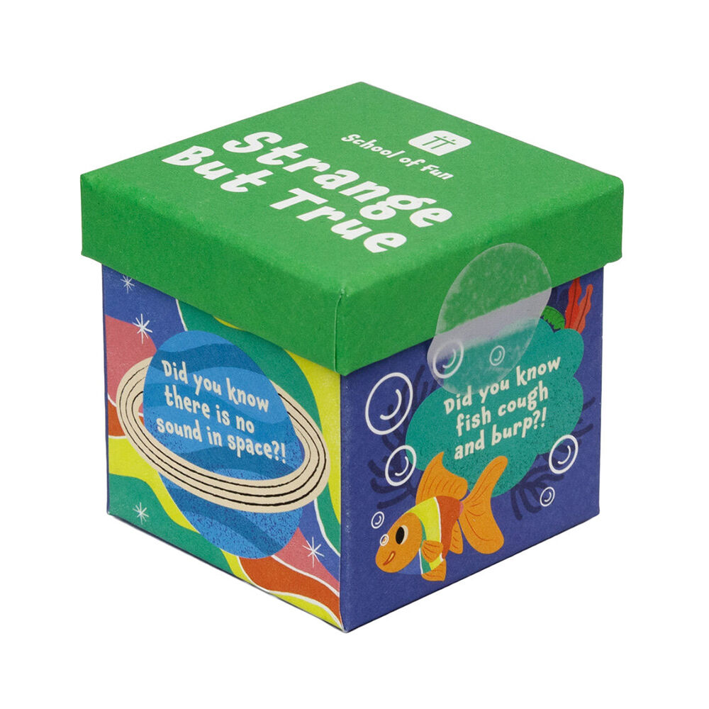 Talking Tables Family School of Fun Fact Trivia Game Strange But True Box