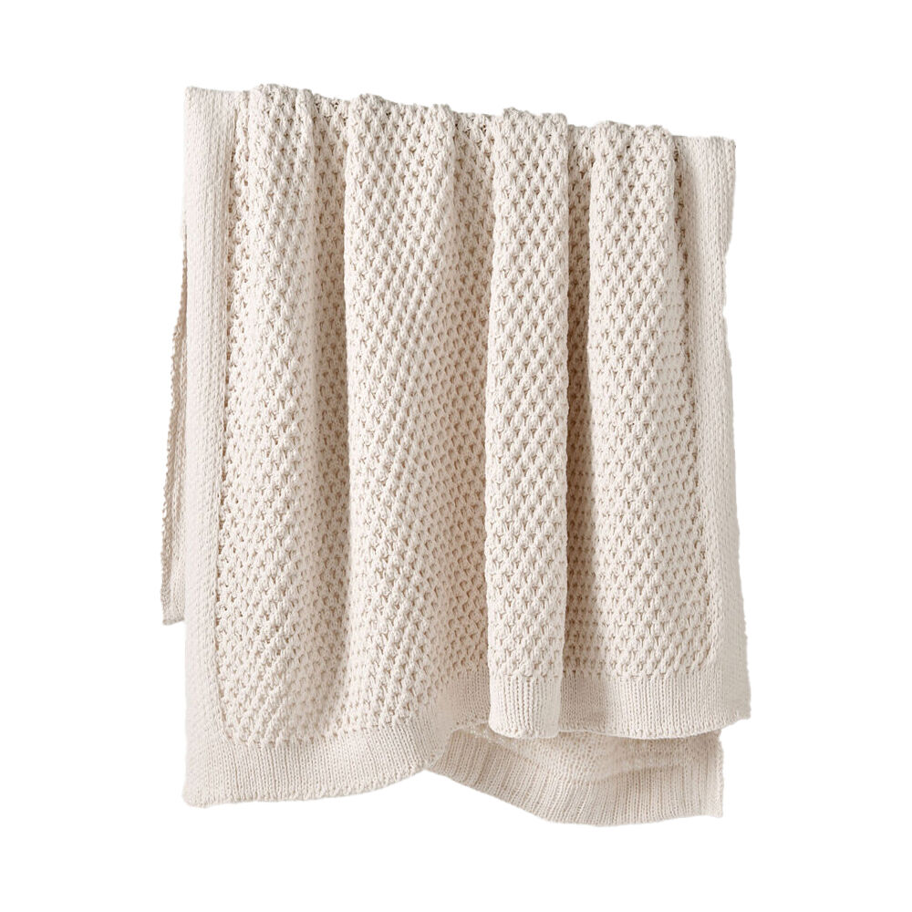 Bianca Sofala Throw Rug Chenille Sofa/Bed Decor 170x130cm Polyester — Cream