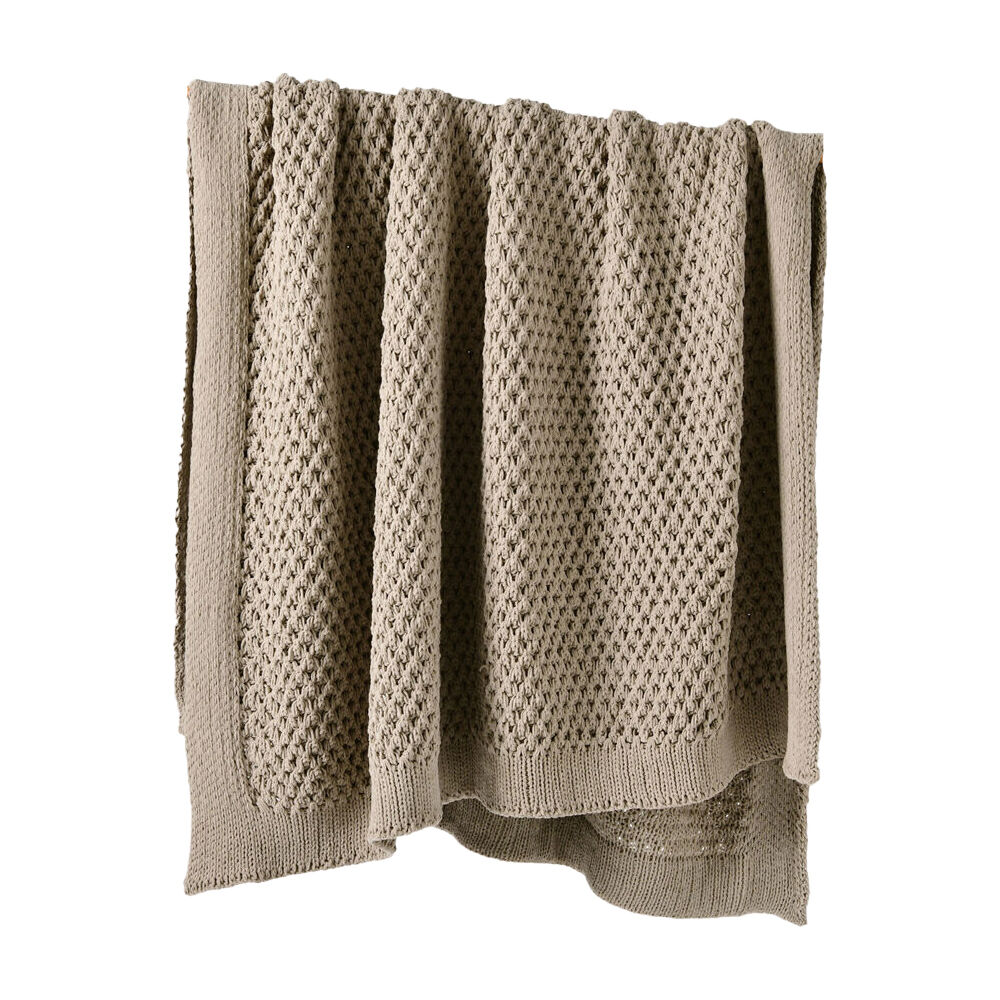 Bianca Sofala Throw Rug Chenille Sofa/Bed Decor 170x130cm Polyester — Taupe
