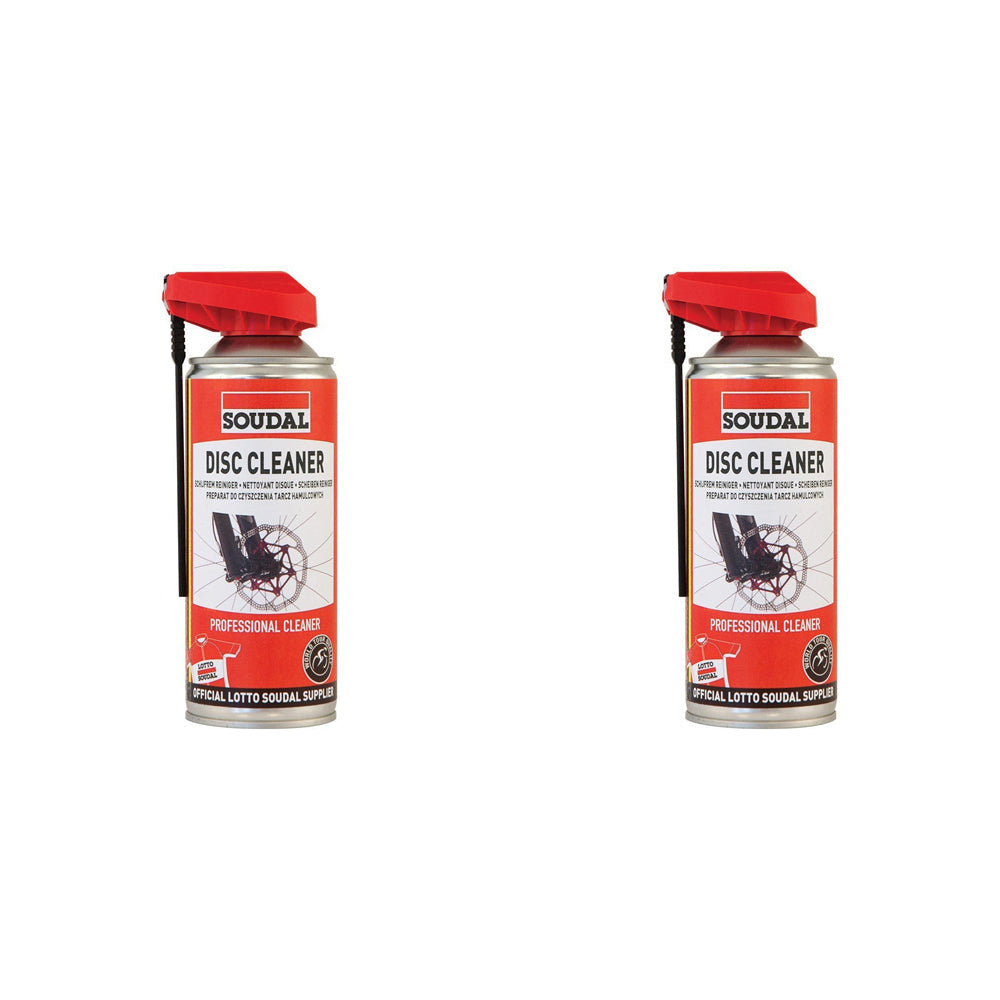 Soudal Bike/Bicycle Disc Brake Cleaner/Degreaser Dirt Remover Spray Can 400ml (2 Pack)