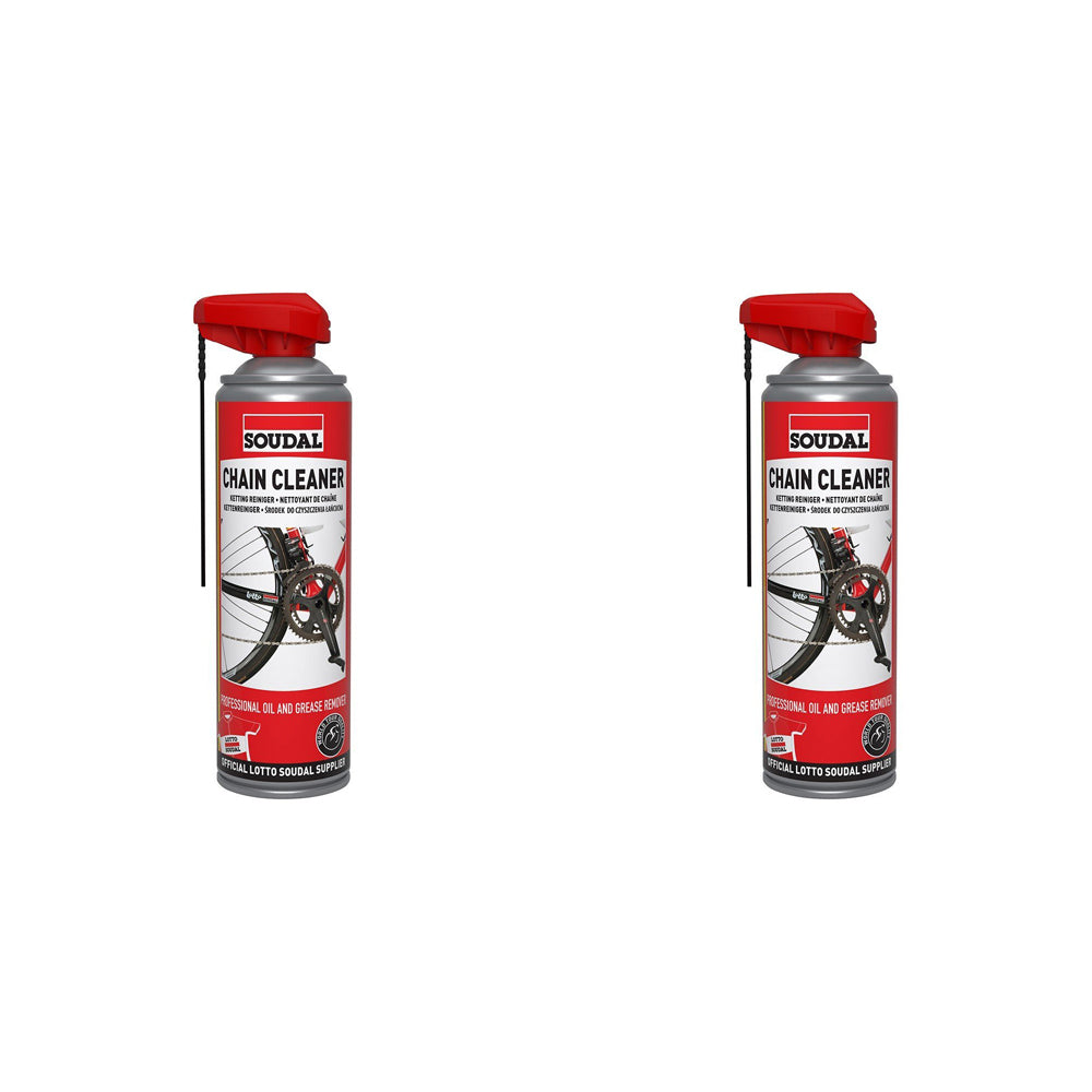Soudal Bike/Bicycle Chain Dirt/Mud Cleaner/Cleaning Remover Spray Can 500ml (2 Pack)
