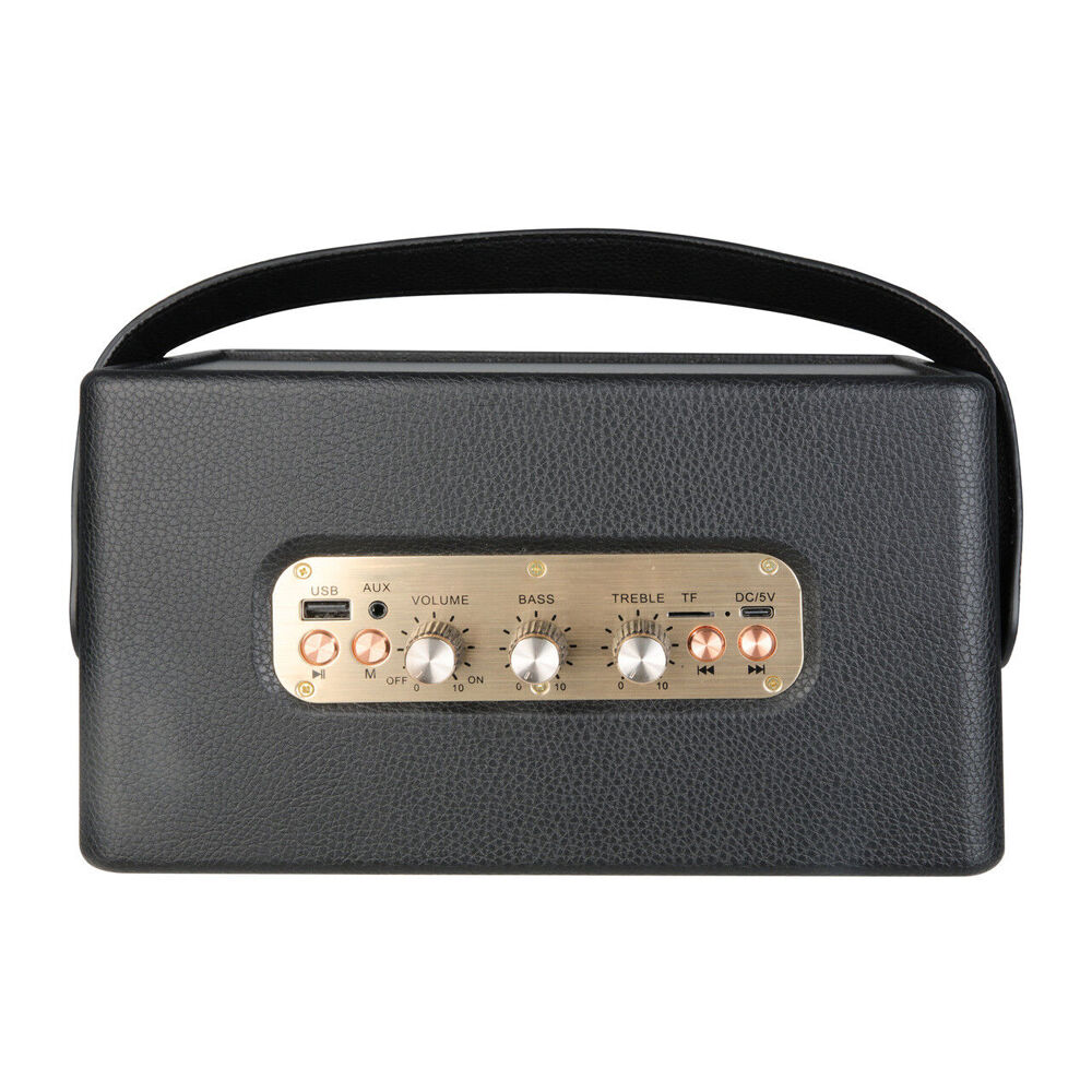 Soundtec Black Retro Portable Bluetooth Wireless Stereo Speaker Boombox — image 2