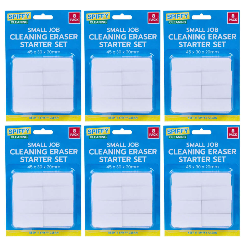 Spiffy 8PK Spiffy Small Job Cleaning Eraser Set Multi-Functional Kitchen Cleaner WHT (6 Pack)