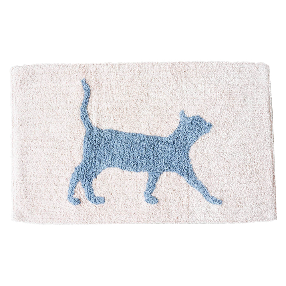 Rayell Bathroom/Shower Drying Mat Soft Absorbent Rug Kitty Print 80x50cm — Pink