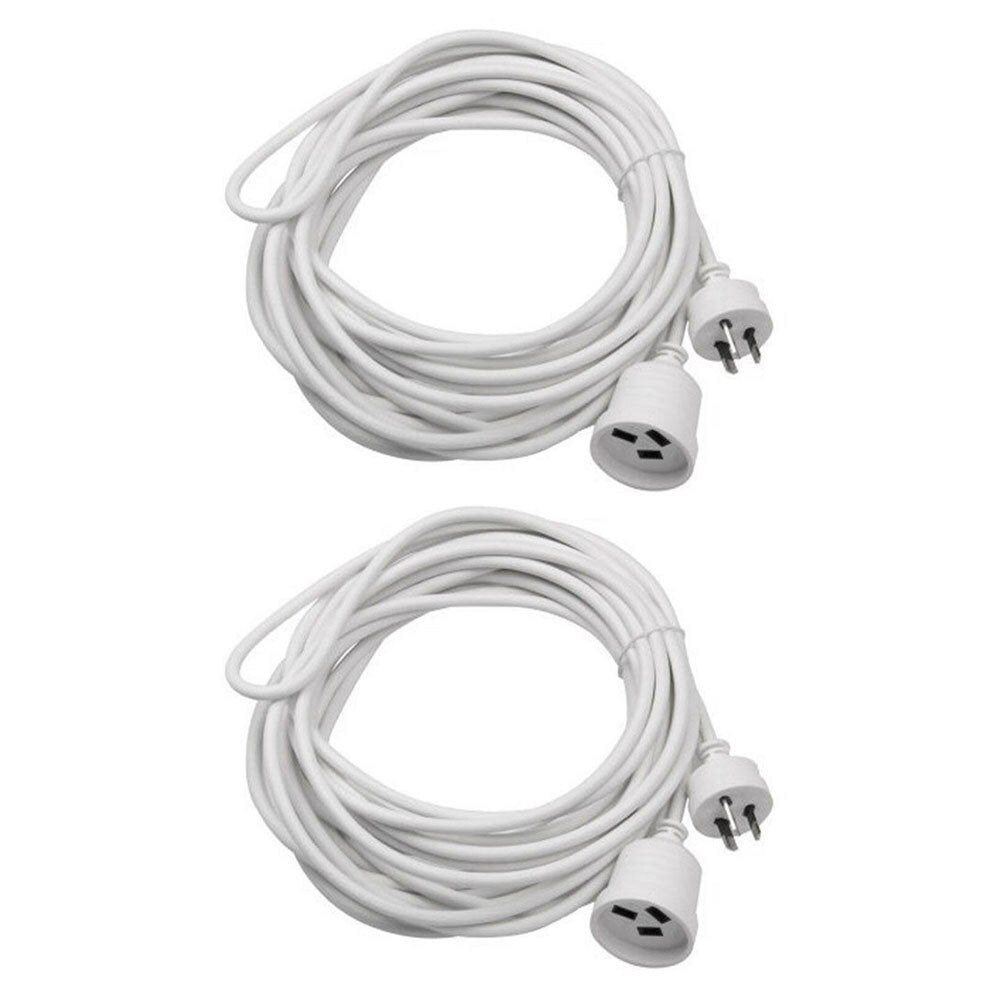 Sansai 5M Power Extension Cord/Lead 10A/240V/2400W Max Home/Office AU 3-Pin (2 Pack)