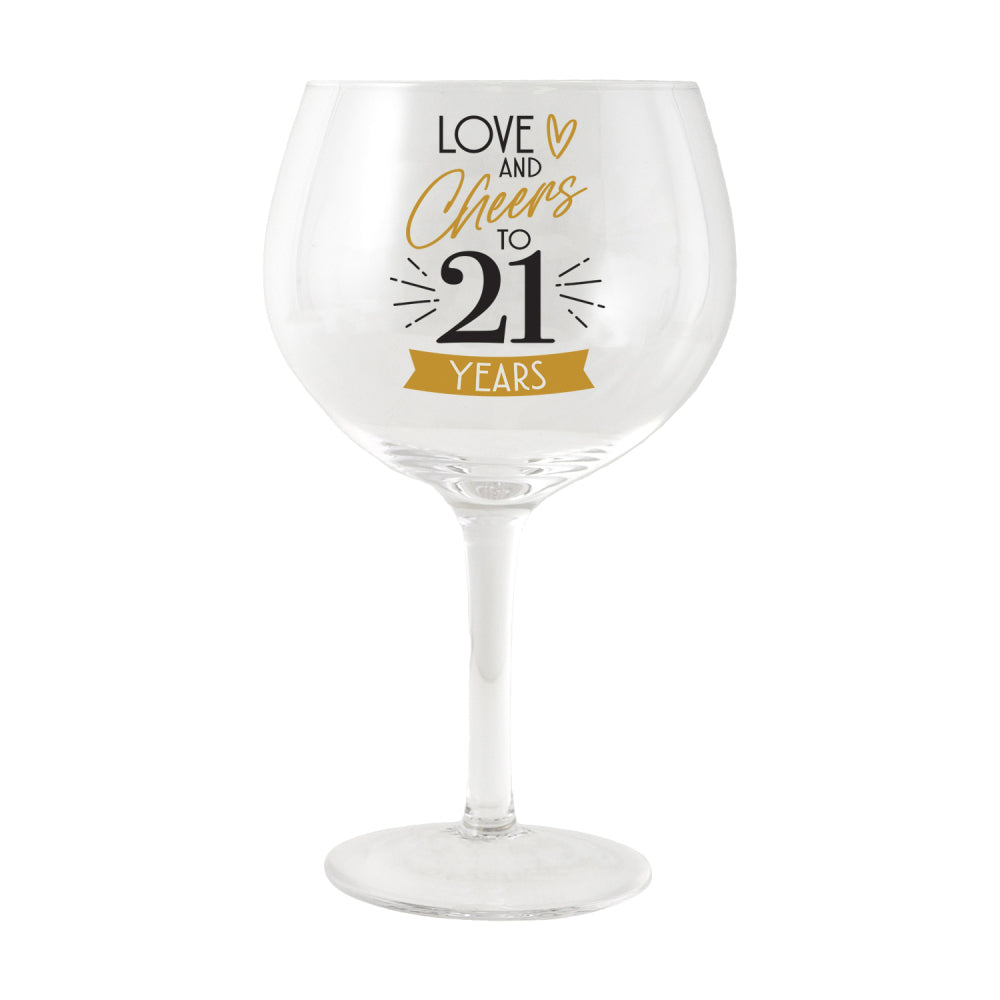 Splosh Sip Celebration 21st Balloon Glass Cocktail Drinkware 675ml CLR
