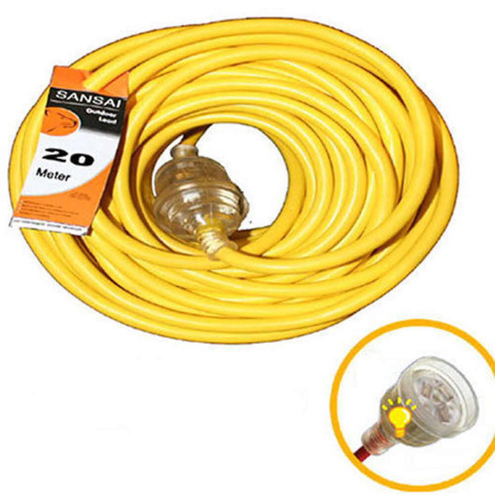 Sansai 20m Heavy Duty Extension Cord/Power Lead Light Indicator Indoor/Outdoor — image 2