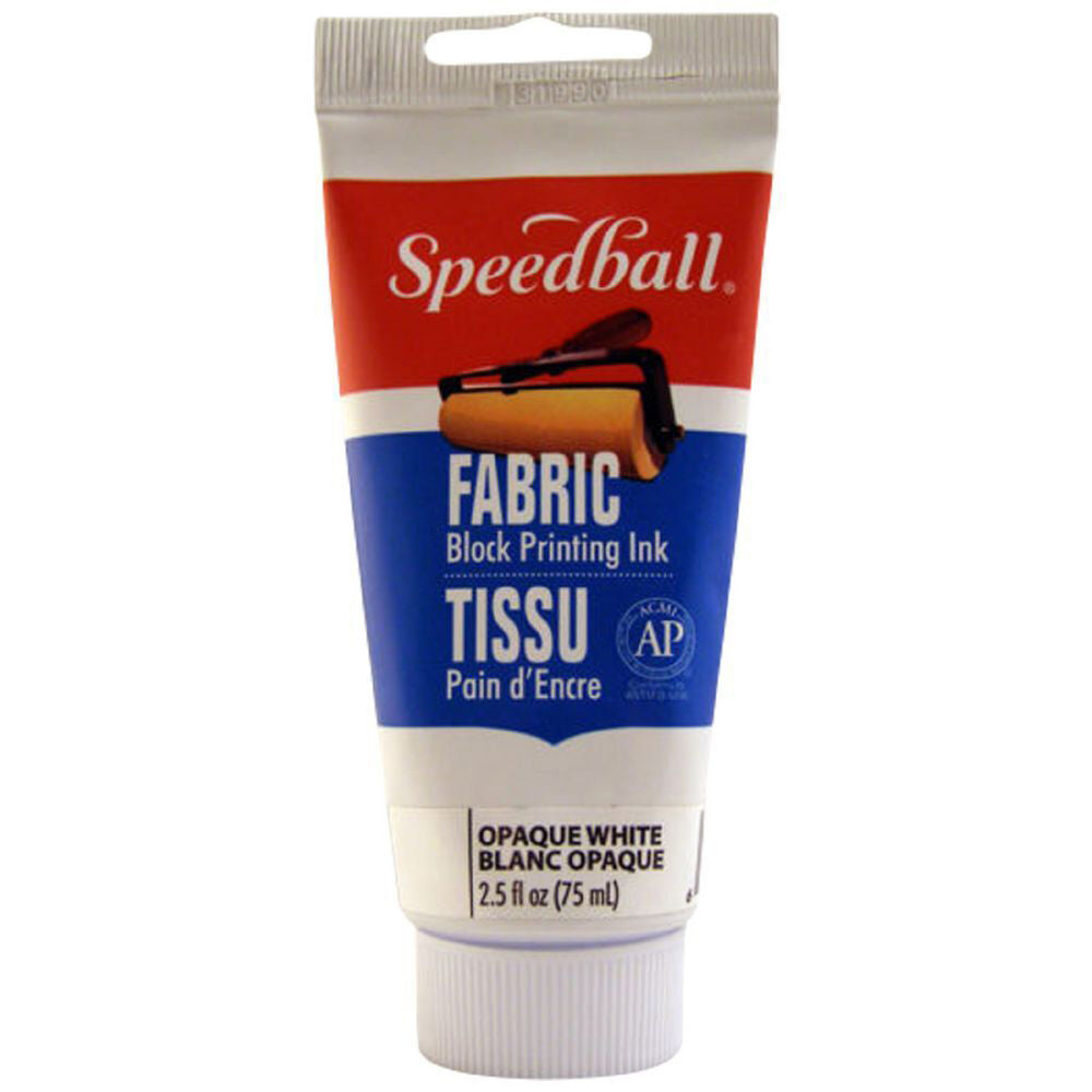 Speedball Water-Washable Oil Fabric Block Printing Ink 75ml Opaque White