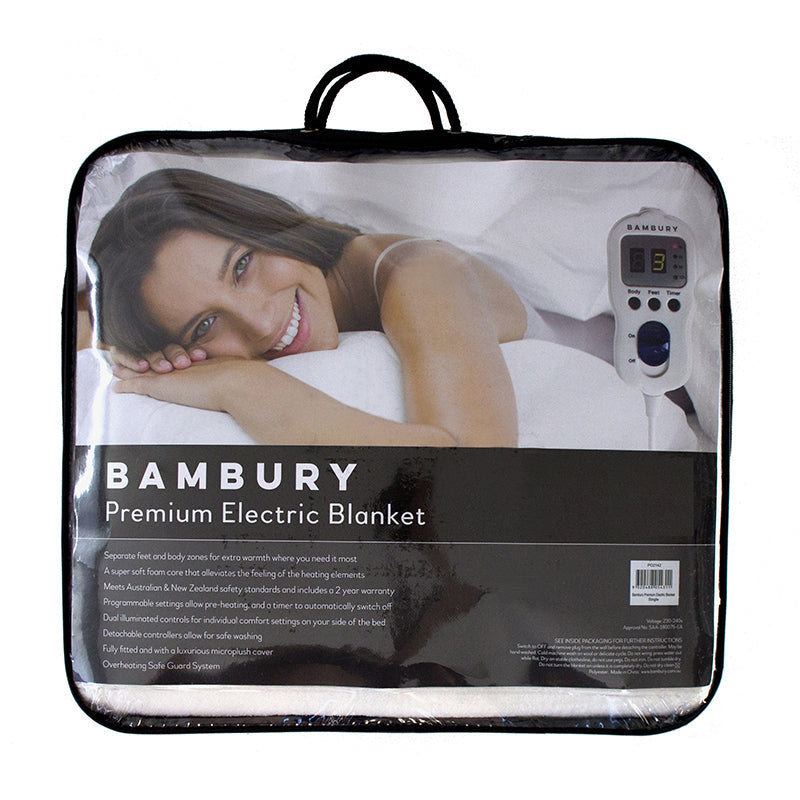 Bambury Bed Bambury Premium Electric Blanket Soft Touch Home Bedding — Single
