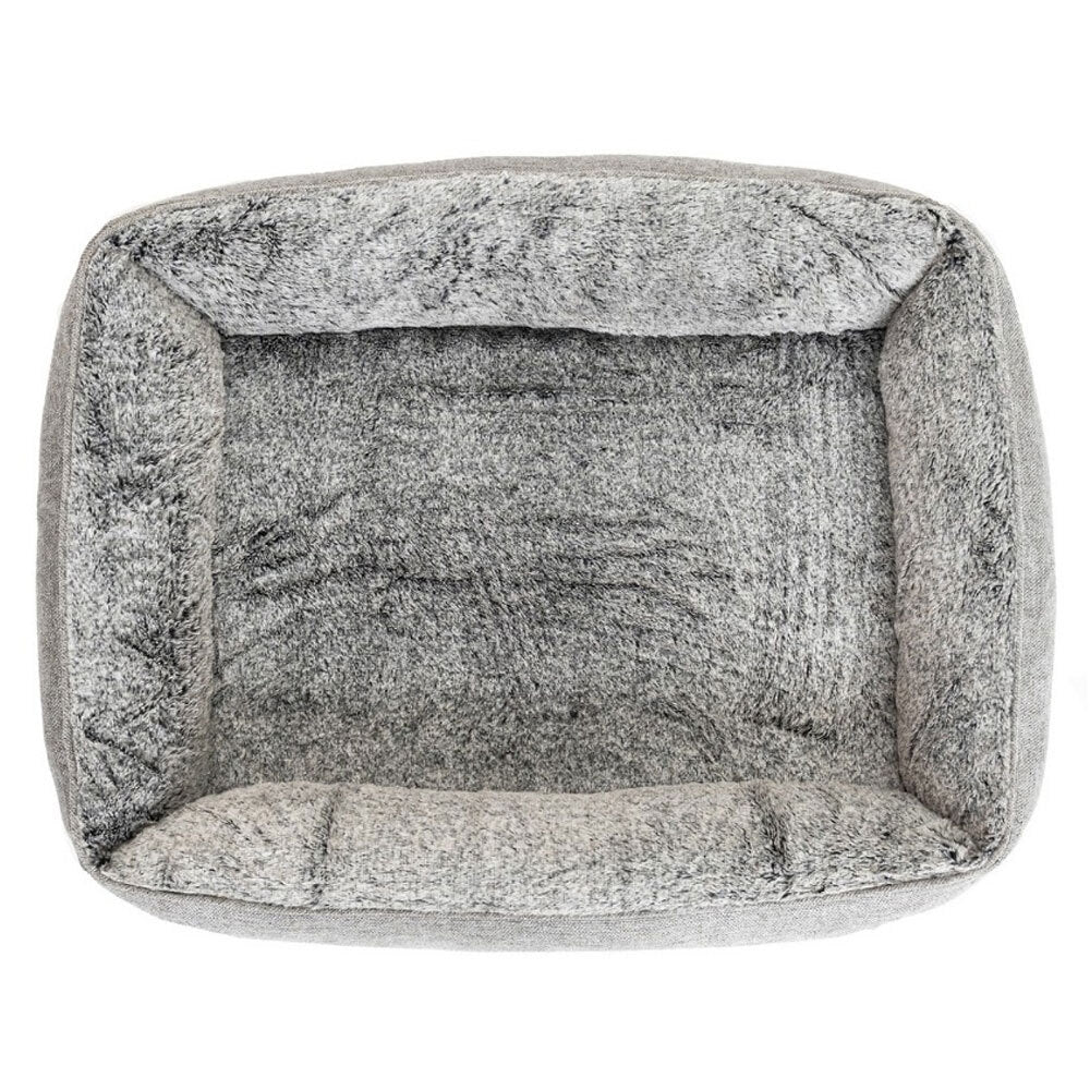Superior Pet Goods Large Dog Bed 116cm Ortho Lounger Artic Faux Fur Cushion Grey — image 4